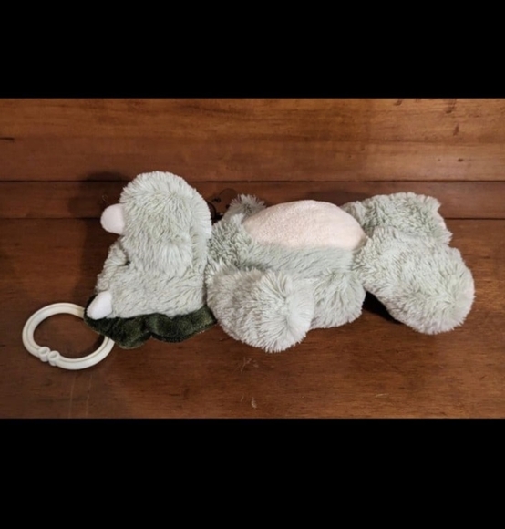 Kellytoy Light Green Dinosaur Baby Infant Rattle 10" Plush Clip Baby Toy Stuffed - Picture 2 of 5